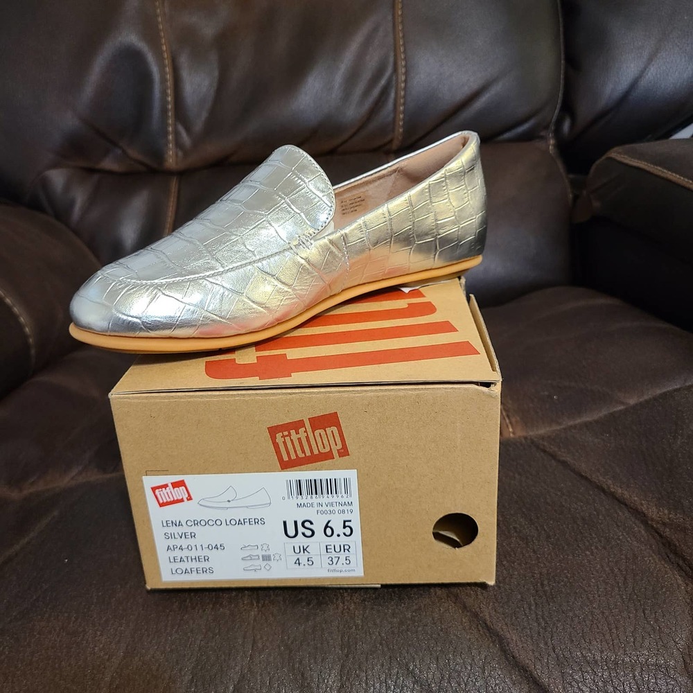 Fitflop Lena Croco Loafers, size 6.5